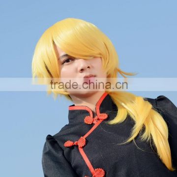 Facotry Whosale Synthetic Fiber Yellow Bob Cosplay Wig