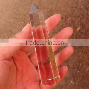 8sides Clear Quartz Rock Crystal Healing Single Point Wands photo-4