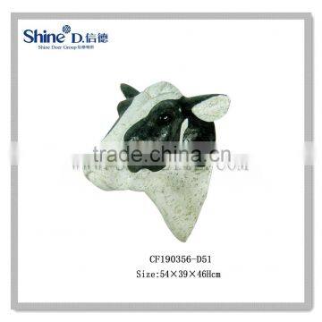 Life-size Friesian cow head wall art with black glass mosaic                        
                                                Quality Choice