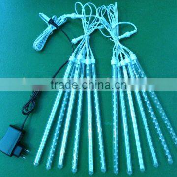 led meteor light,10pc tubes/set,60cm long,26mm diameter+1 Pcs power supply +1 pcs 8 M Guide wire + 2 pcs 5 M T-type wire)