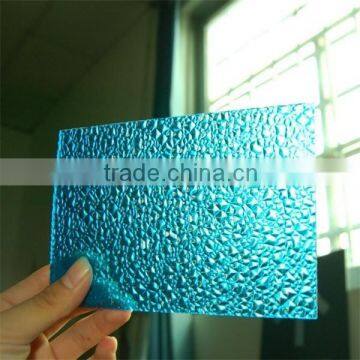 foshan tonon polycarbonate panel manufacture blue pc embossed sheet made in China (TN1440)