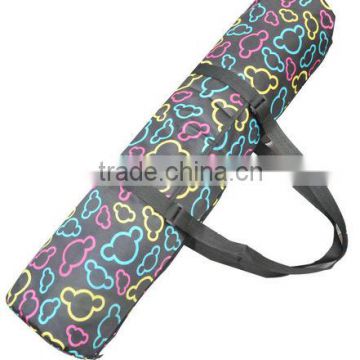 TPE yoga mats with printed bag with zipper on one end &carry belt