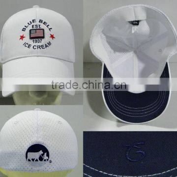 breathable mesh embroidered pattern sandwich full size cap