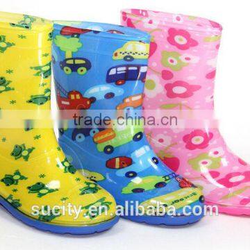 elegant high quality children pvc rain boot with lovely printing