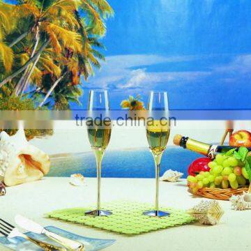 high quality new arrival unique toasting wine glasses set metal stem champagne flutes/couples wedding goblet love drinking cup