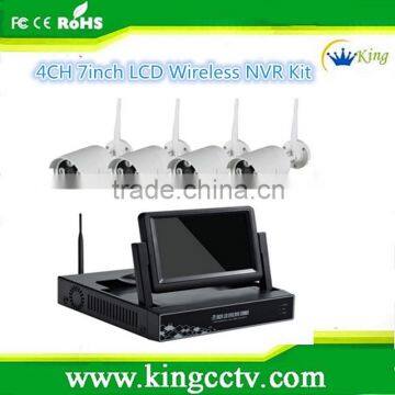 Wireless 4ch 1080P 7 inch LCD NVR System Kits