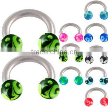 UV bar anodized barbell eyebrow ring jewelry