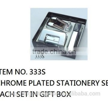 3 pieces chrome plated stationery set