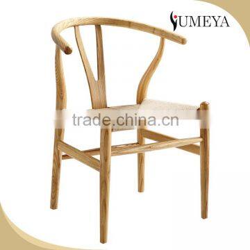 Stackable dining chair furniture solid wood design chair with rattan seat