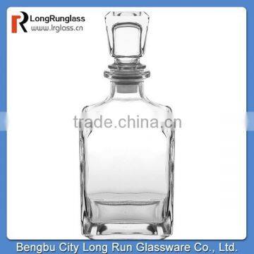 LongRun barware collection crystal square glass wine bottle with unique cover