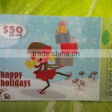 plastic transparent cute gift dicount card