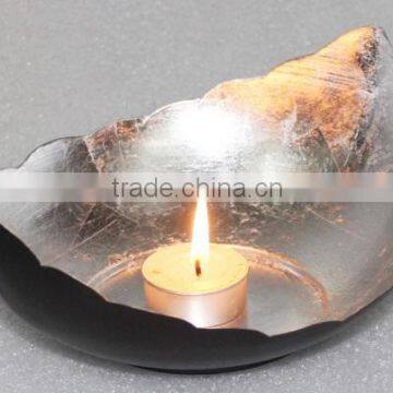 Black & Silver Foil Tea light holder in metal for chrsitmas & decoration