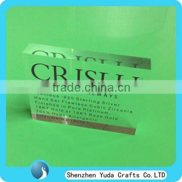 Clear custom block acrylic plus screen printed logo, rectangular PMMA block acrylic paperweight