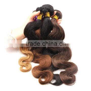 Grade 7A Peruvian Virgin Hair Body Wave Three 3 Tone Ombre Hair Extensions Unprocessed 4 Bundles Peruvian Body Wave Virgin Hair