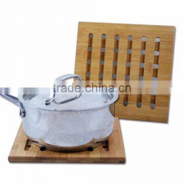 2-pack Lattice Bamboo Wooden Trivet Pot Pan Insulation Mat photo-2