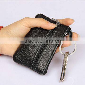 Top layer geuine leather coin cash wallet key chain