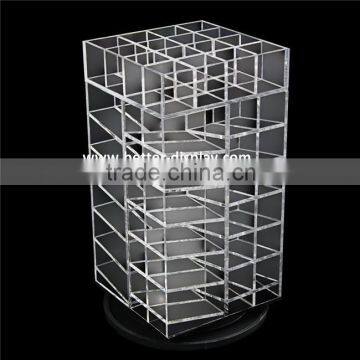 clear acrylic rotating nail polish display case