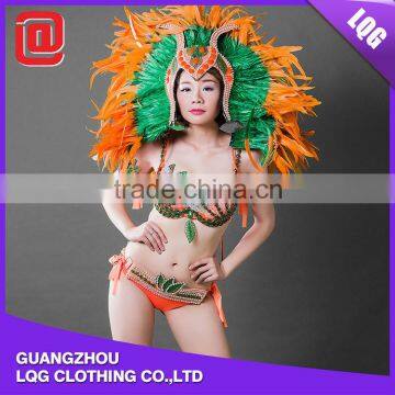 New style handmade Trinidad & Tobago feather rhinestone samba dancing wholesale carnival costume