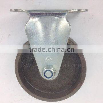 Bearing High Temperature Metal All Cast Iron Rigid Caster Wheels For Furniture