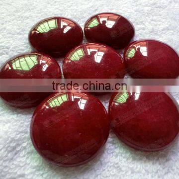 Jewels jade,natural jade dyed red round cabochon