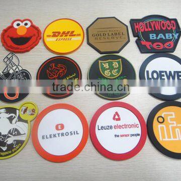 eco-friendly silicone/Soft Pvc 2d cup coaster