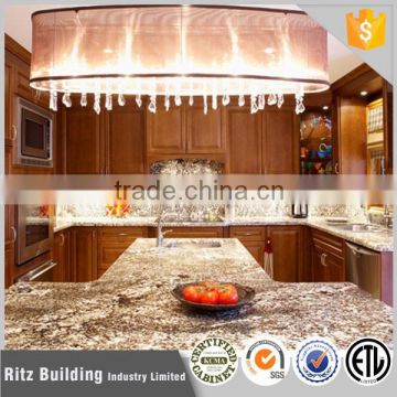 Hotel solid wood kitchen cabinets with precut granite countertops