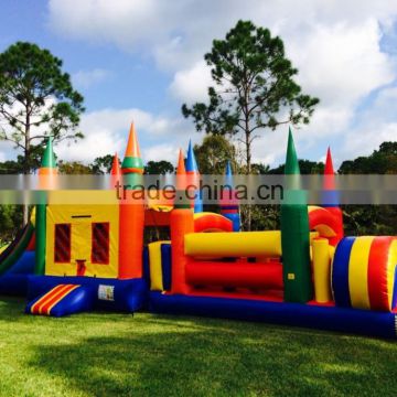 Hola 3 in 1 commercial inflatable slide/inflatable castle slide/inflatable slide