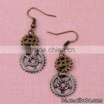 Cheap Fashion Imitation Jewelry New Popular Steampunk DIY 3pcs Gear Earrings Made in China Yiwu photo-4
