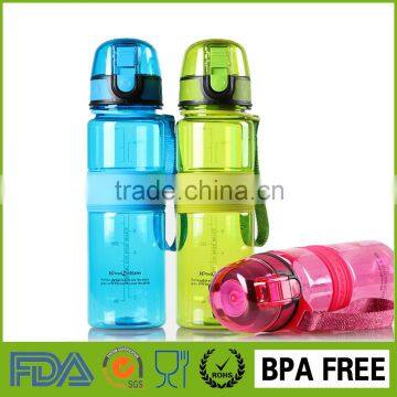 2016 new plastic insulated ecological push button pop up flip top can filter sport 500ml bicycle drinking water bottle