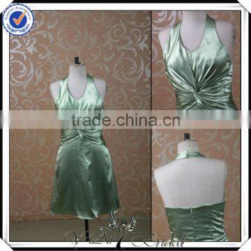 PP0114 Real Sample olive green short sexy bridesmaid dress 2014