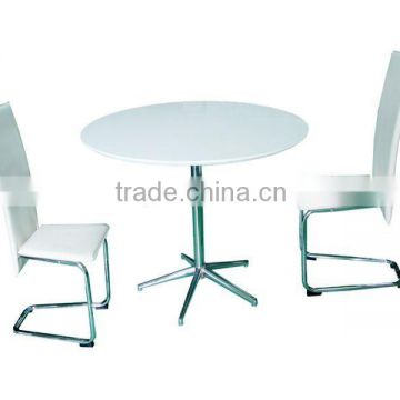 Modern white dining set with high glossy painting table