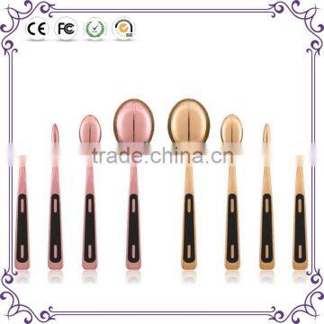 Professional Toothbrush Shape 4pcs Rose Gold Oval Makeup Brush Set Wholesale Makeup Brushes