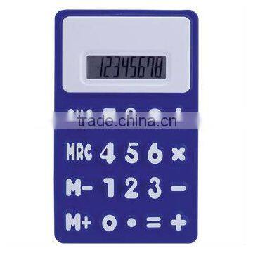 8 Digits Solar flexible Silicon rubber Calculator,battery operated ,office promotional gifts