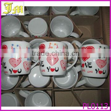 heart shape ceramic coffee cup wholesale white tea cups