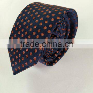 Men's yellow/navy 100% silk tie with flower design