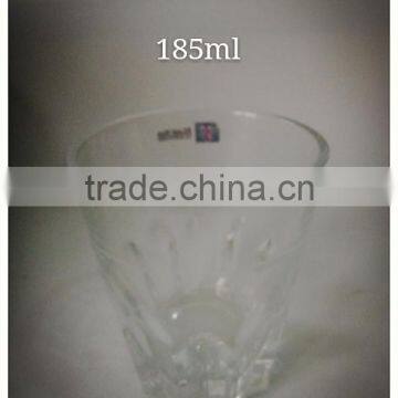 185ml bottom with pattern clear glass drinking empty cup for sale