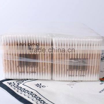 customized wooden stick makeup cotton swabs