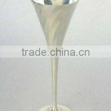 VINTAGE WINE BRASS GOBLET SILVER PLATED