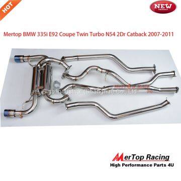 MerTop Race Catback Exhaust For 2007 To 2011 B** 335i E92 Coupe Twin Turbo N54 2Dr