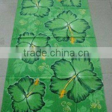 green flower style printed beach towel 33124