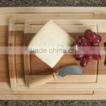 3-Piece Bamboo Cutting Board Set With Juice Groove and Handle photo-4