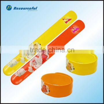 Customized Silicone printable click Slap Wristband for promotion