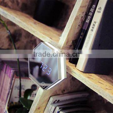 Mirror Alarm Clock Multi Function Image Digital Alarm Clock Thermometer Alarm Clock LED Mirror Nightlight Clock photo-2