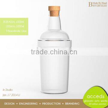 Newest 1 Liter Glass Milk Bottle With Wooden Lid photo-6