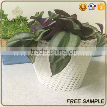 white paper mesh flower pot holder and decorative plant pot covers