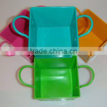 Hot Christmas Small Metal Mini Square Bucket with different color/gift children bucket