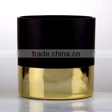 2017 Popular Elegant Black and Gold Decorative Glass Vase photo-4