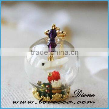 Hot Sale Micro Landscape Glass Cover With Wooden Base /dome Cover Decoration photo-6
