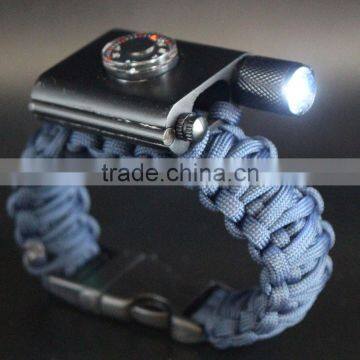 LED Light Paracord Bracelet for Outdoor Camping Survival Bracelet With Thermometer/firestarter Buckle/flashlight photo-5