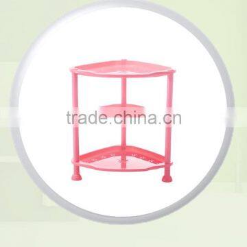 Three layers trilateral plastic shelf